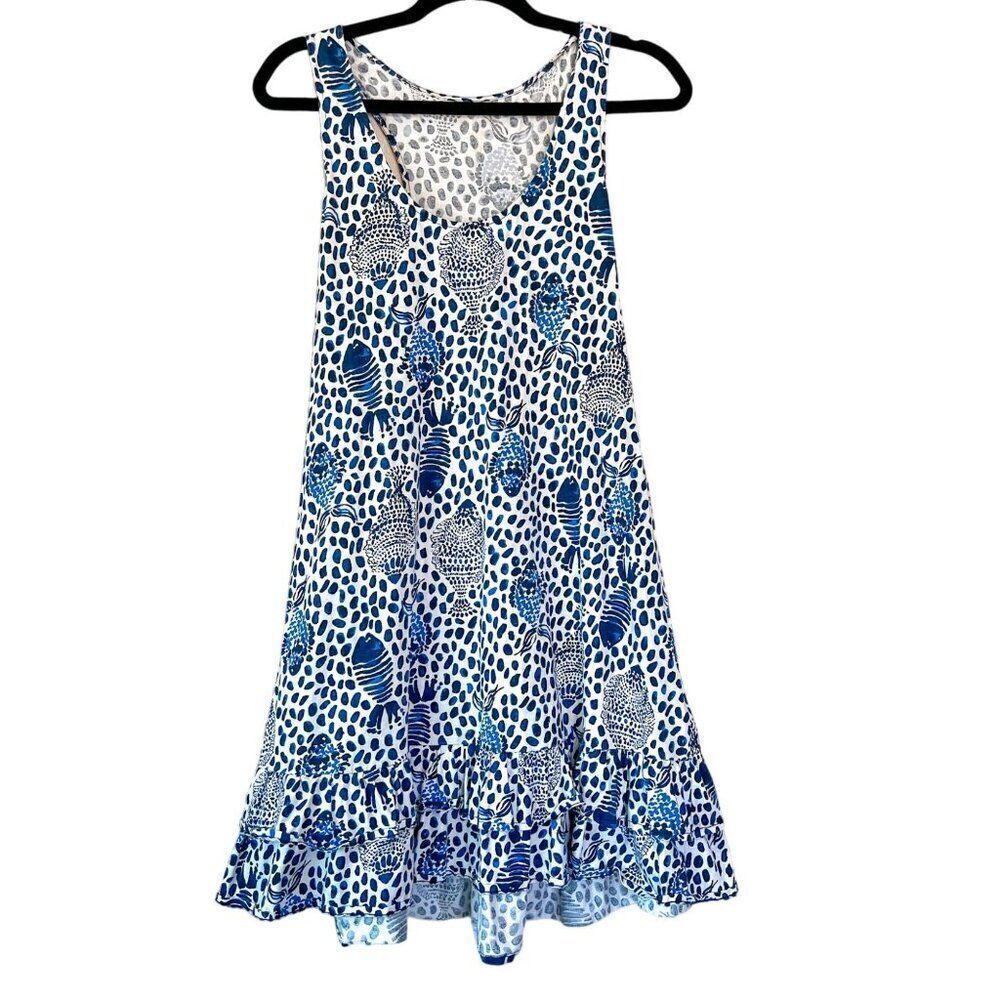 Lilly Pulitzer Evangelia Dress in High Tide Navy Heart And Sole Size Medium